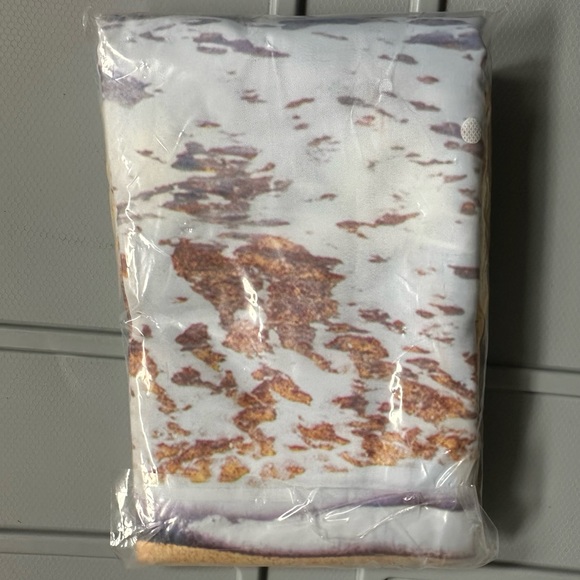 Tropical beach flamingo scene fabric shower curtain with hooks New - Picture 5 of 5